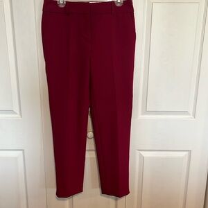 Talbots cropped dress pants, size 6, wine colored